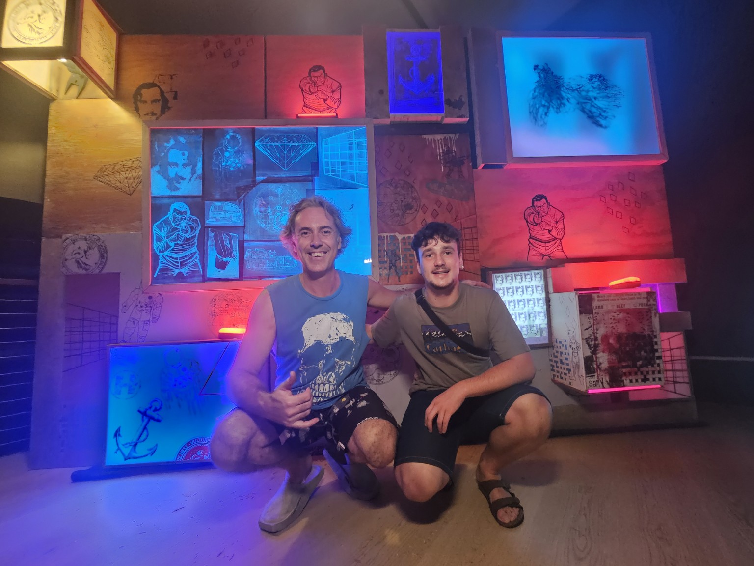 Sam with illuminated Nicebox installation